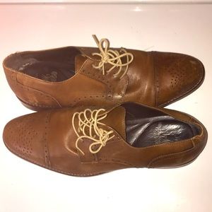 J & M Est. 1850 Conard Cap Toe Oxford Brown Wingtips Size 10.5